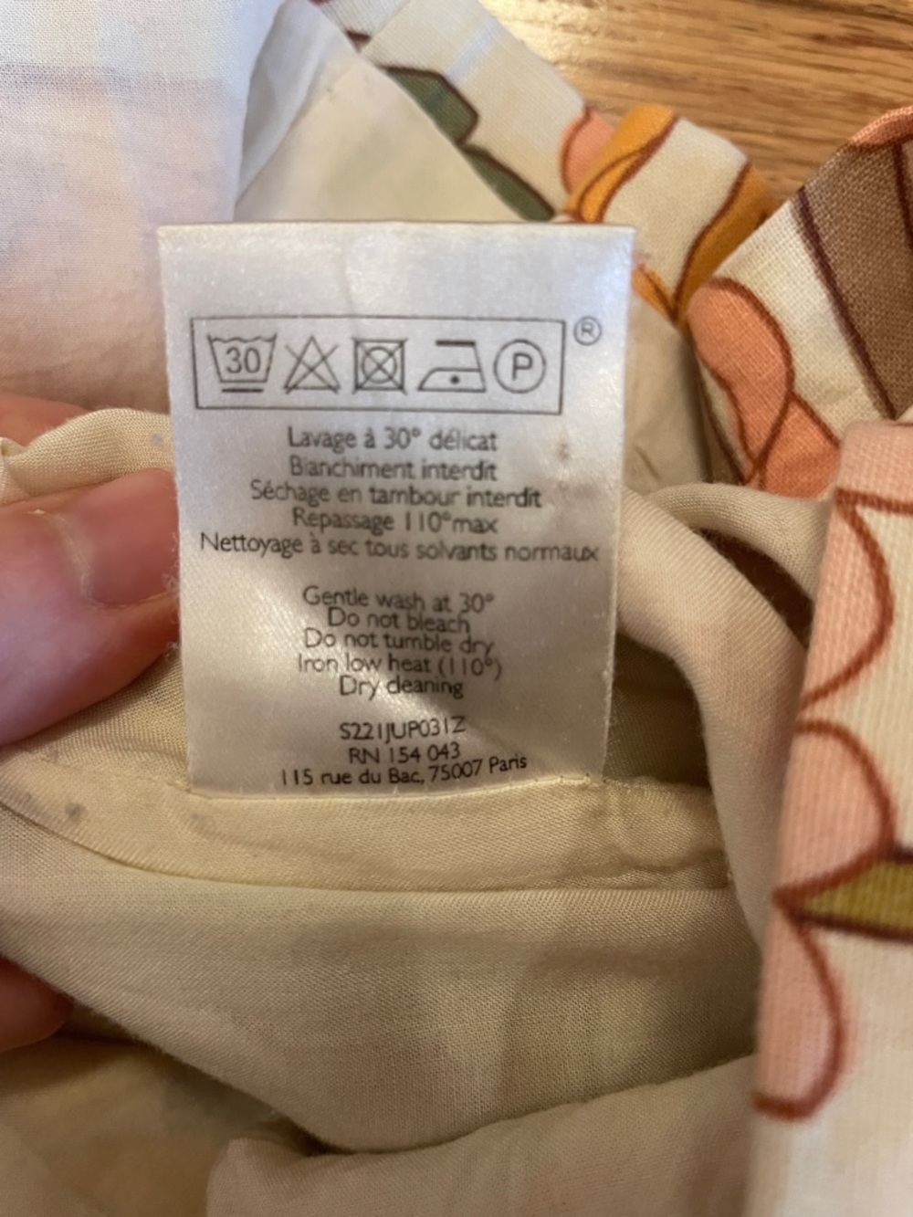 Sezane 70’s Printed Linen blend button front Betty Mini Skirt size 6 / 38 - Picture 6 of 6